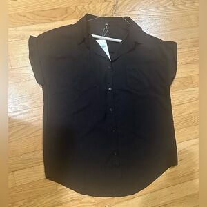 MEETRENDI NWT Women's Black Polyester Button-Up Top (L) (12-14)